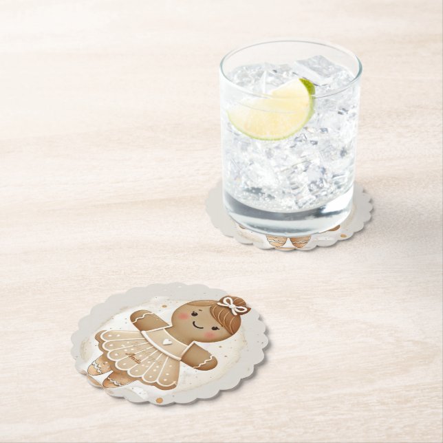 Posavasos De Papel Gingerbread Ballerina Coaster personificado (In situ)