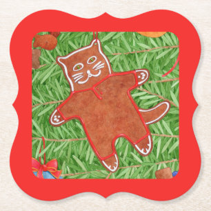 Posavasos De Papel GINGERBREAD KITUS Soportes de papel / Rojo