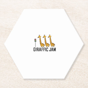 Posavasos De Papel Giraffic Jam Funny Giraffe Giraffe Pun Cute