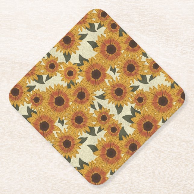 Posavasos De Papel Girasoles de Verano (Anverso)
