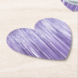 Posavasos De Papel Girly Lavender Purple Glam Tinsel Stripes