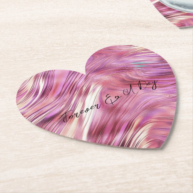 Posavasos De Papel Girly Pink Pearl Rosa Gold Glam (En perspectiva)