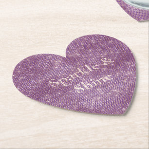 Posavasos De Papel Girly Purple Glitzy Sparkle