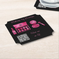 Glam Black & Hot Pink Makup Artista Código QR
