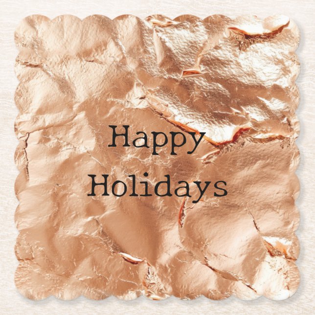 Posavasos De Papel Glam de oro Peach Rosa (Anverso)