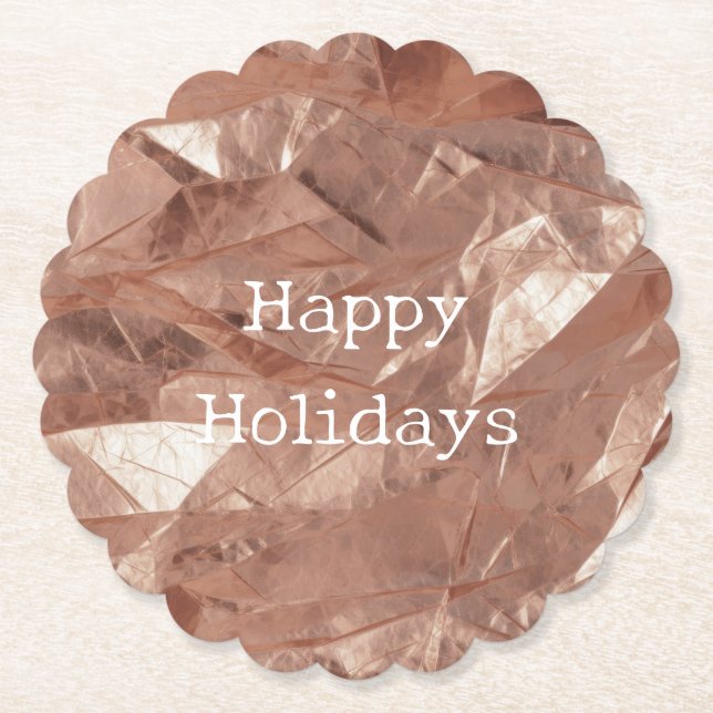 Posavasos De Papel Glam de oro Rosa (Anverso)