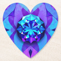 Glam Gemstone Heart Coaster Set