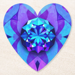 Posavasos De Papel Glam Gemstone Heart Coaster Set