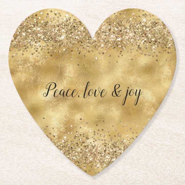 Posavasos De Papel Glam Gold Purpurina Confetti  (Anverso)