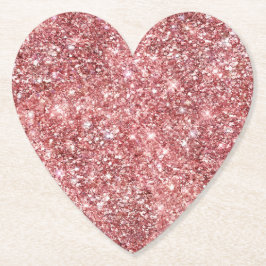 Posavasos De Papel Glam Red Confetti Purpurina