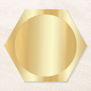 Posavasos De Papel Glamoroso Faux Gold Trendy Elegant Blank Template