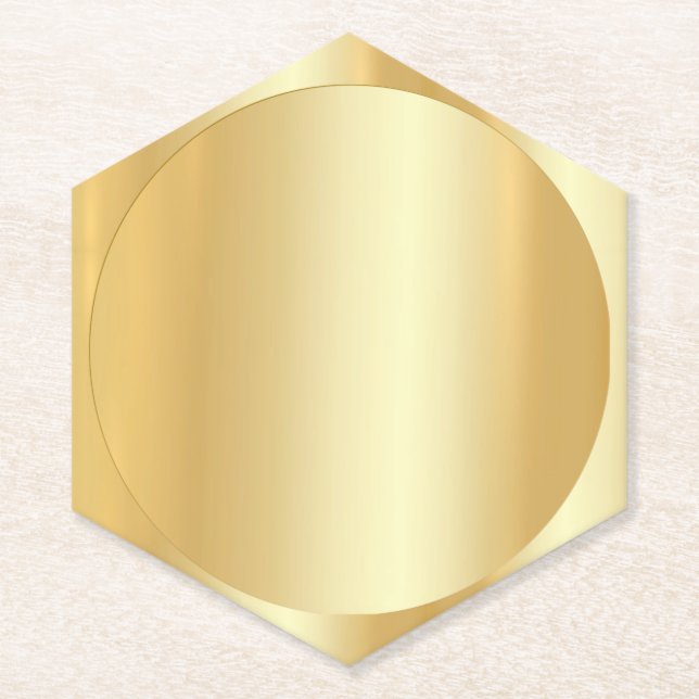 Posavasos De Papel Glamour Gold Look Elegant Blank Plantilla moderna (Anverso)