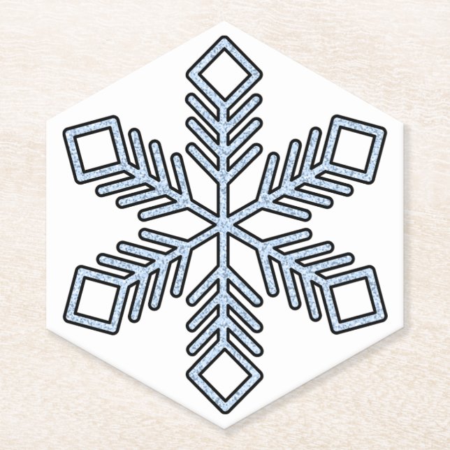 Posavasos De Papel Glitter Snowflake - Baby Blue Branches (Anverso)