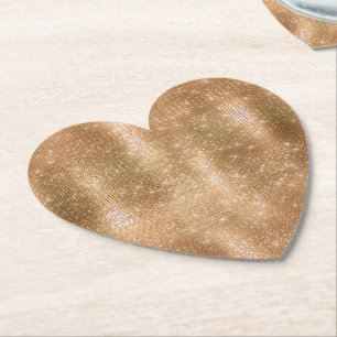 Posavasos De Papel Glitzy Champagne Gold Sparkle Glam