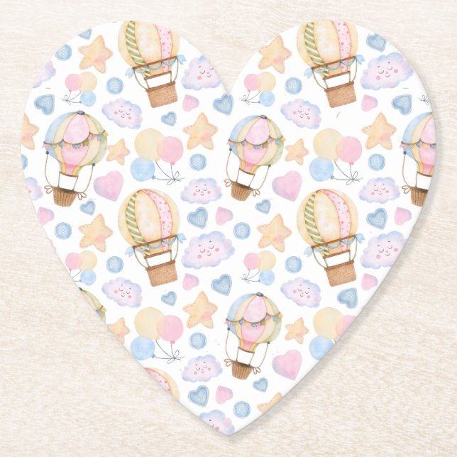 Posavasos De Papel Globo de aire caliente Modelo acuático sinusal (Anverso)