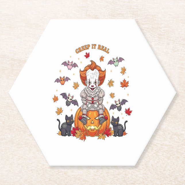 Posavasos De Papel Gnome Cute Pumpkin Halloween (Anverso)