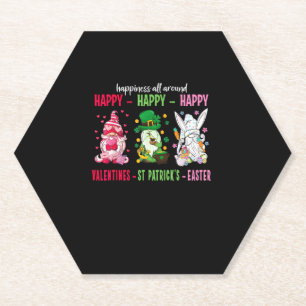 Posavasos De Papel Gnome Feliz San Valentín San Patricio Felicidad de