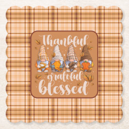 Posavasos De Papel Gnomos Agradecidos – Bendiciones de Otoño