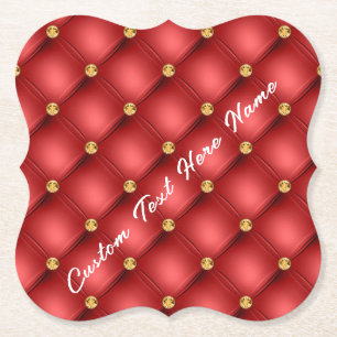 Posavasos De Papel Gol Diamond Tufted Personalizado Texto Papel Rojo