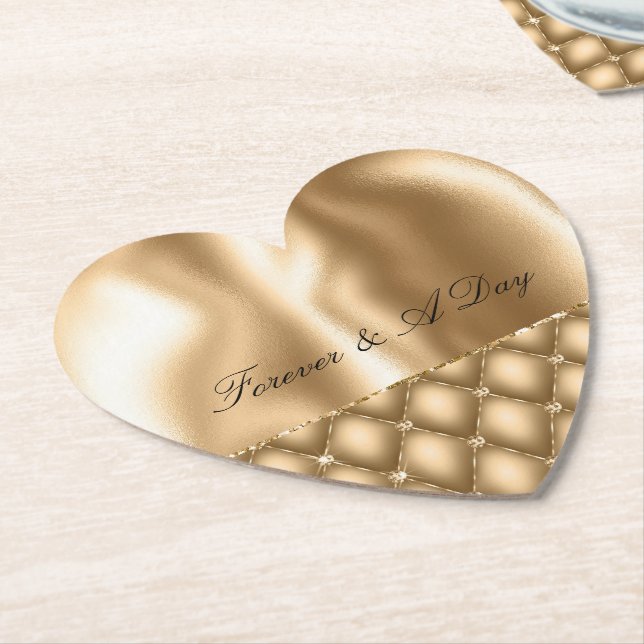 Posavasos De Papel Gold Glam Glitzy Jewel (En perspectiva)