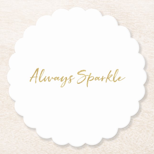 Posavasos De Papel Gold Glitz Always Sparkle (Anverso)