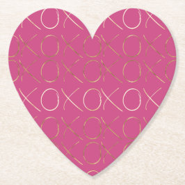 Posavasos De Papel Gold Pink Girly Glam XOXO Love