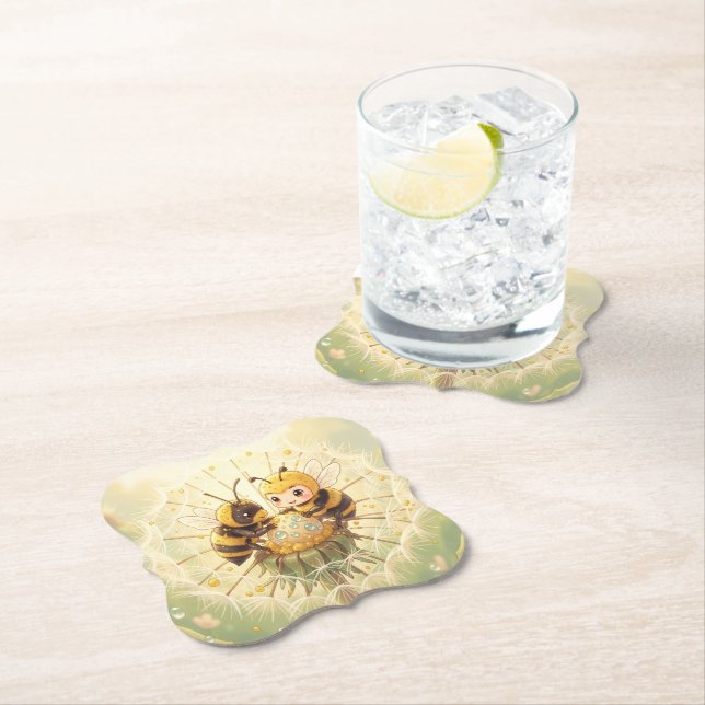 Posavasos De Papel Golden Bumblebee in Bloom Dance.5 (In situ)