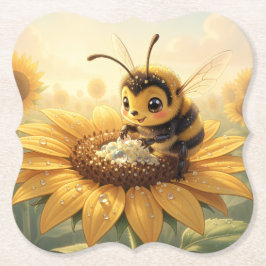 Posavasos De Papel Golden Bumblebee in Bloom Dance.9