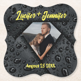 Posavasos De Papel Golden Diamond Modern Elegant Customized Wedding