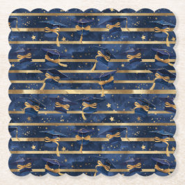 Posavasos De Papel Golden Milestone: Starry Graduation Elegance