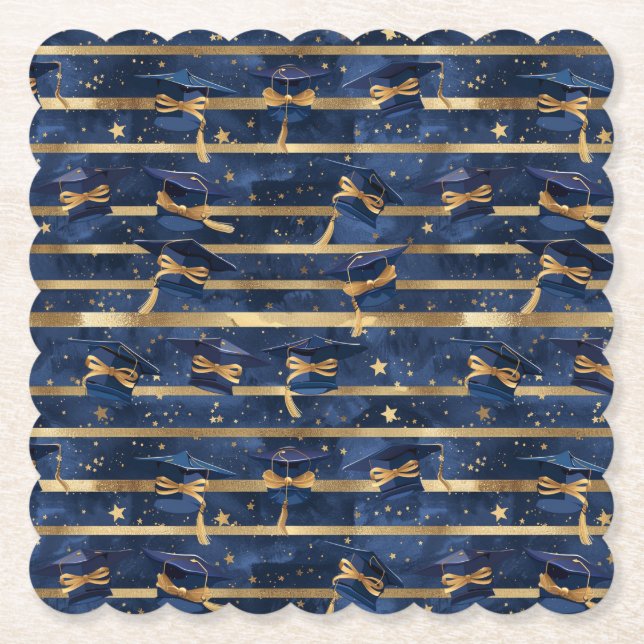 Posavasos De Papel Golden Milestone: Starry Graduation Elegance (Anverso)