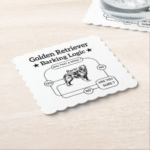 Posavasos De Papel Golden Retriever Barking Logic Funny Dog Sarcastic