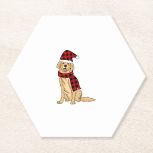 Posavasos De Papel Golden Retriever Buffalo Plaid Retriever Dog Lover