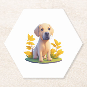 Posavasos De Papel Golden Retriever Doggo Cute Chibi Digital