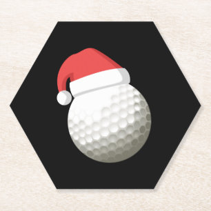 Posavasos De Papel Golf de Navidades de Santa Hat