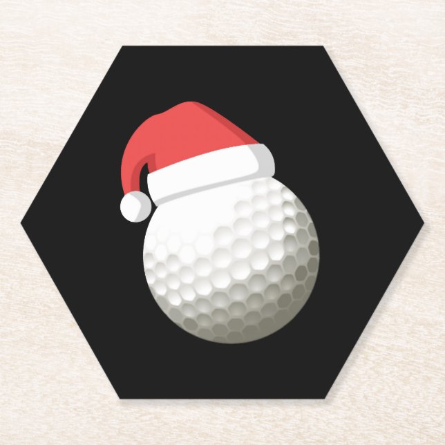 Posavasos De Papel Golf de Navidades de Santa Hat (Anverso)