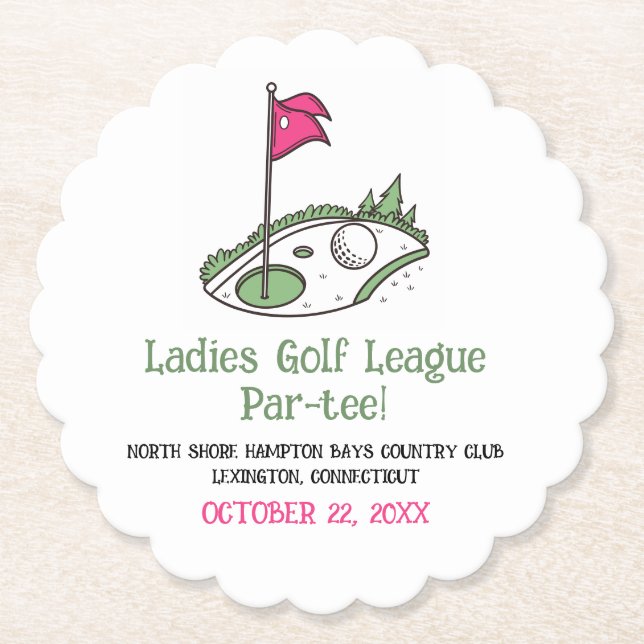 Posavasos De Papel Golf Par-tee Coaster (Anverso)