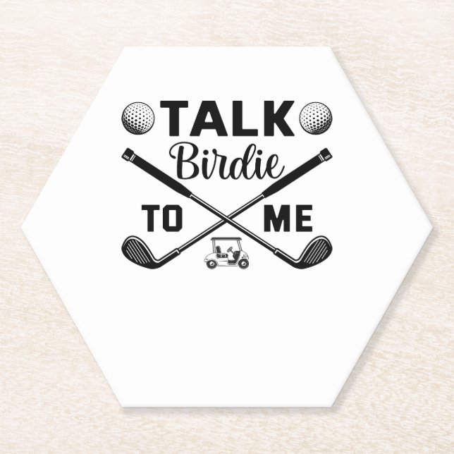 Posavasos De Papel Golf Talk Birdie to Me Divertido (Anverso)