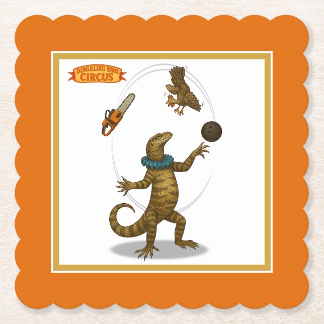 Posavasos De Papel Gordy, goanna juggler (Anverso)