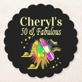 POSAVASOS DE PAPEL GORGEOUS GOLD PERSONALIZADO DE 50 AÑOS