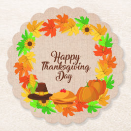 Posavasos De Papel Gorra de la guirnalda verde de oro del juego de ac