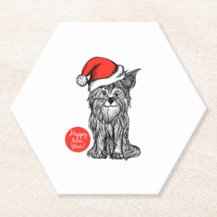 Posavasos De Papel Gorra de perros con Navidades