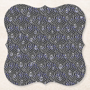 Posavasos De Papel Gotas de lluvia gris azul Metalizado