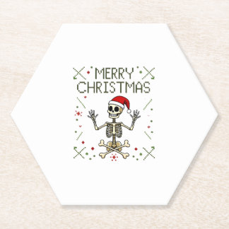 Posavasos De Papel Gothic Christmas Ugly Skull Rock Christmas T-Shirt