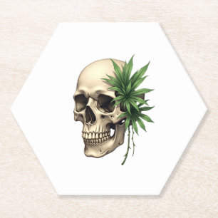 Posavasos De Papel Gótico estético Grunge Skull Tropical Monstera