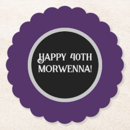 Posavasos De Papel Gótico oscuro púrpura liso