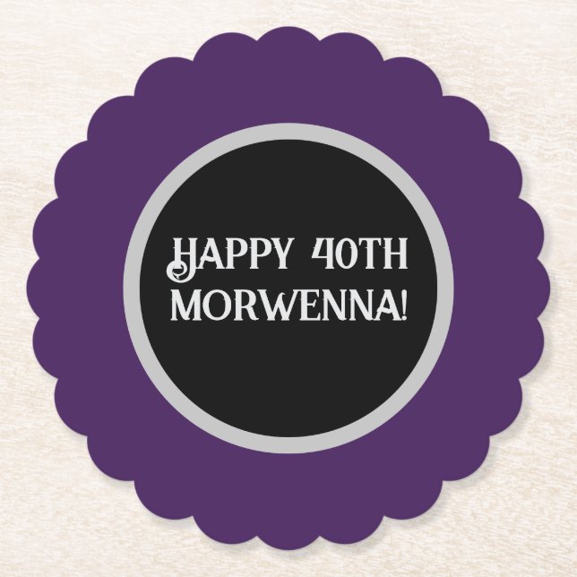 Posavasos De Papel Gótico oscuro púrpura liso (Anverso)