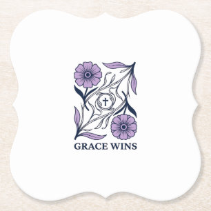 Posavasos De Papel Grace Wins Floral Camiseta Cristiana Vintage con G