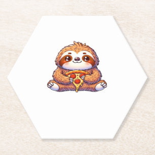 Posavasos De Papel Graciosa comida en eslovaco pizza, Kawaii Animal L