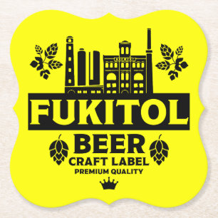 Posavasos De Papel Graciosas etiquetas de cerveza de artesanía